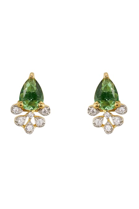 Sica Jewellery 925 Silver Miren Green Stud Earrings 