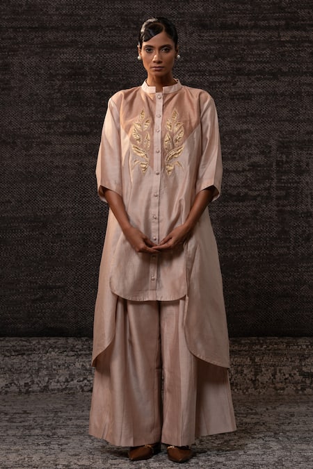 Eeda Contrast Yoke Kurta With Pant 