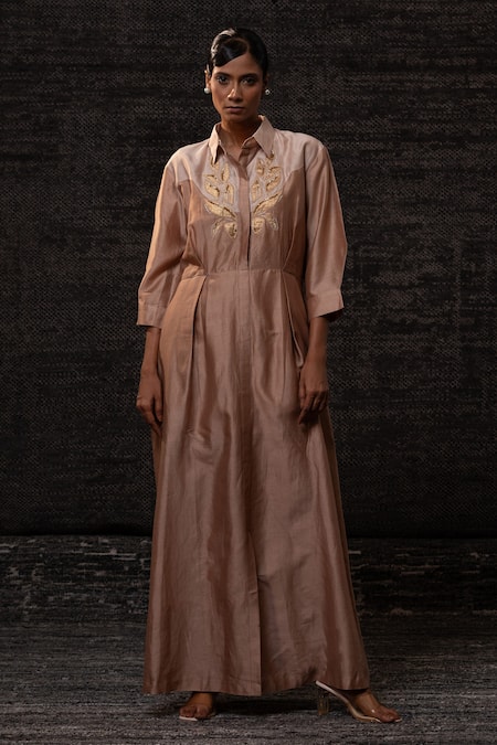 Eeda Silk Chanderi Dress 
