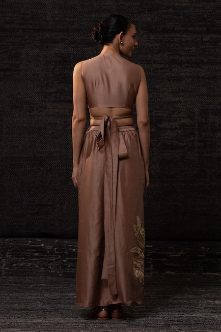 Eeda Chanderi Silk Vest With Skirt 