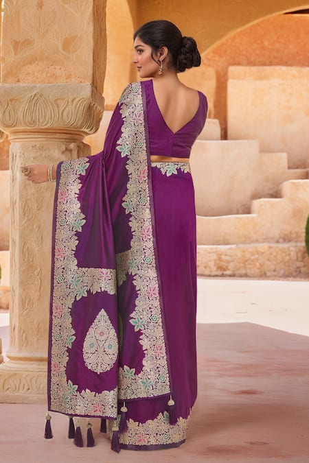 Samyukta Singhania Flora Pattern Saree With Blouse 