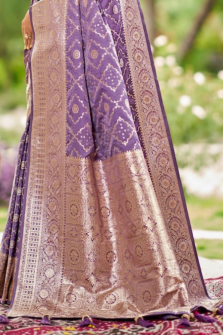 Buy Naintara Bajaj Purple Brocade, Silk Zari, Embroidery Square Blossom Pattern Saree With Blouse Online at Aza Fashions Buy_Naintara Bajaj_Purple Brocade, Silk Zari, Embroidery Square Blossom Pattern Saree With Blouse _Online_at_Aza_Fashions