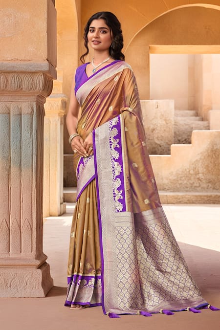 Naintara Bajaj Peacock Woven Saree With Blouse 