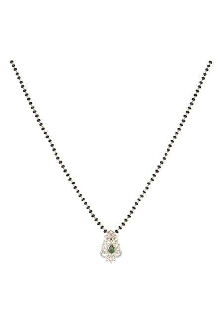 Shop_Sica Jewellery_Multi Color 925 Silver Pankhi Mangalsutra _at_Aza_Fashions