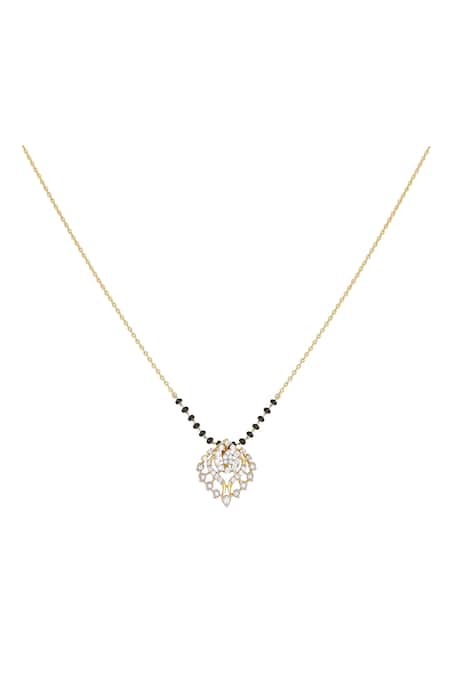 Shop Sica Jewellery White 925 Silver Tulip Mangalsutra at Aza Fashions Shop_Sica Jewellery_White 925 Silver Tulip Mangalsutra _at_Aza_Fashions