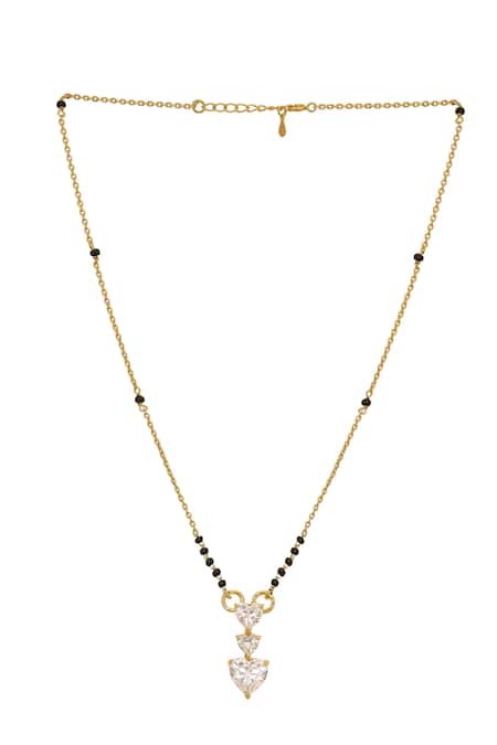 Sica Jewellery White 925 Silver 3 Tier Heart Mangalsutra Online at Aza Fashions Sica Jewellery_White 925 Silver 3 Tier Heart Mangalsutra _Online_at_Aza_Fashions