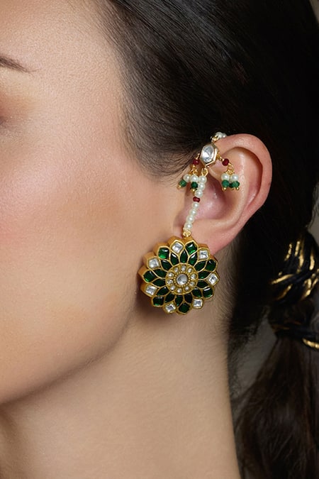 Joules By Radhika Mughal Charm Kundan Earrings 