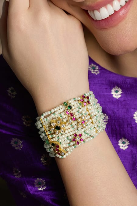 Joules By Radhika Emerald Radiance Beaded Bracelet 