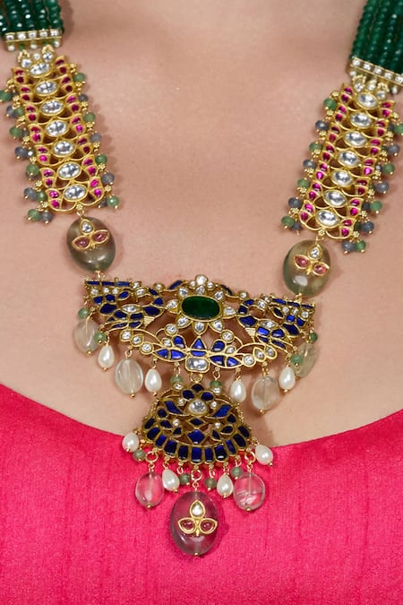 Joules By Radhika Multi Color Tavisha Threads Embellished Pendant Necklace Online at Aza Fashions Joules By Radhika_Multi Color Tavisha Threads Embellished Pendant Necklace _Online_at_Aza_Fashions