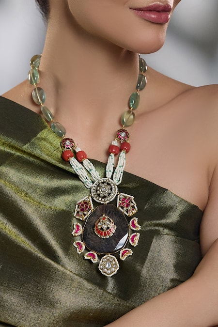 Joules By Radhika Royal Blue Stone Pendant Necklace 