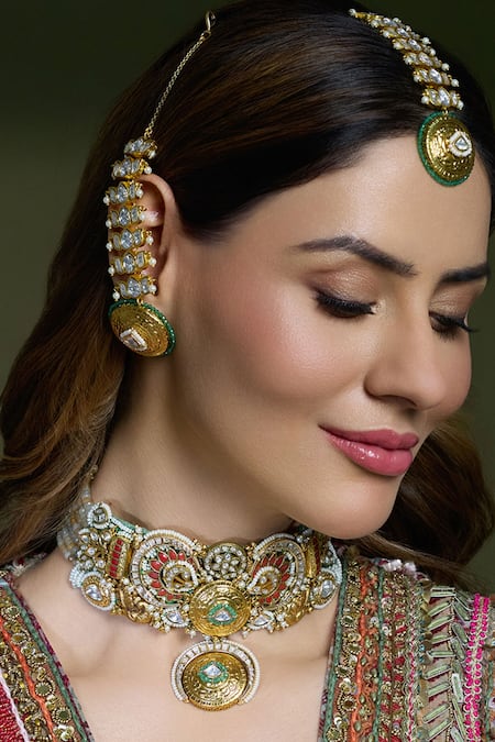 Joules By Radhika Antique Celestial Charm Necklace Set