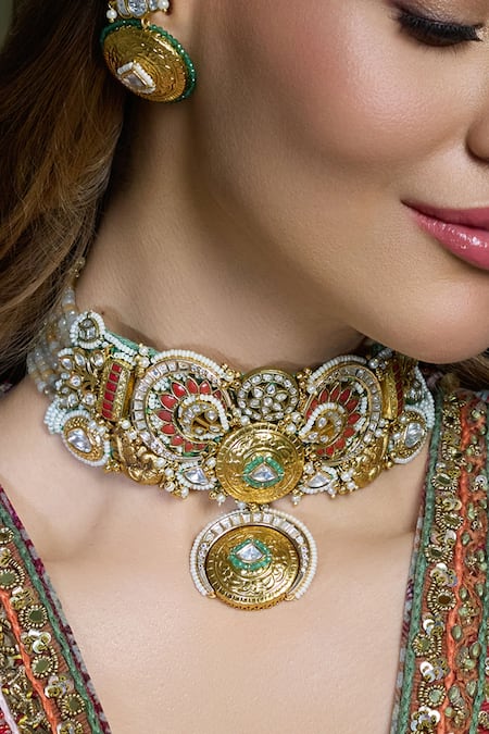 Joules By Radhika Antique Celestial Charm Necklace Set