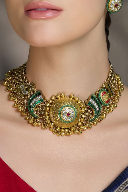 Joules By Radhika Heer Mahal Kundan Necklace Set