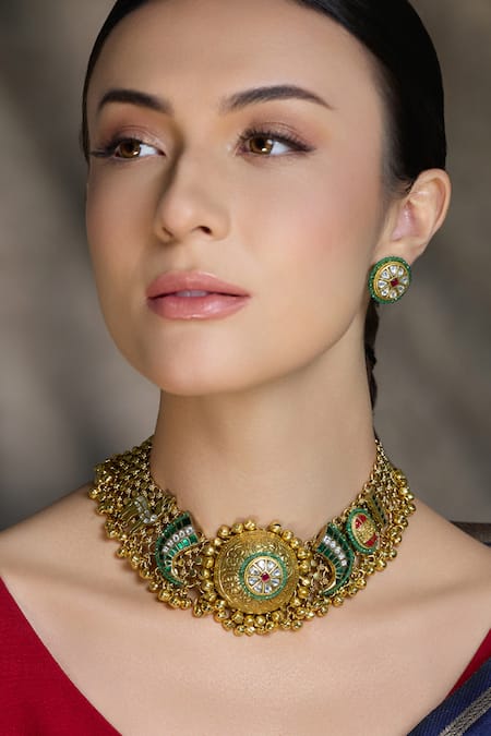 Joules By Radhika Heer Mahal Kundan Necklace Set