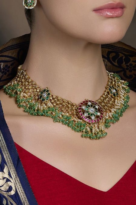 Joules By Radhika Suvarna Shaadi Embellished Necklace Set