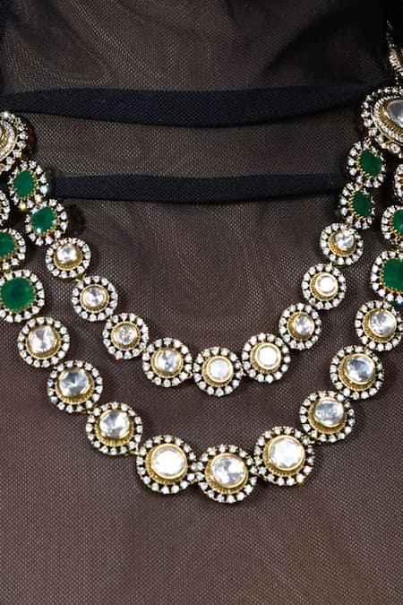 Joules By Radhika Gold Plated Stones Noor E Nazaakat Polki Necklace Set Online at Aza Fashions Joules By Radhika_Gold Plated Stones Noor E Nazaakat Polki Necklace Set _Online_at_Aza_Fashions