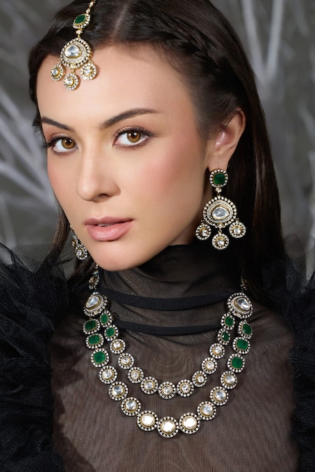 Joules By Radhika Noor E Nazaakat Polki Necklace Set