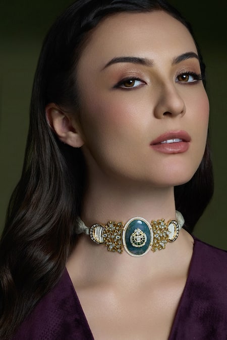 Joules By Radhika Green Celestial Emerald Centre Choker 
