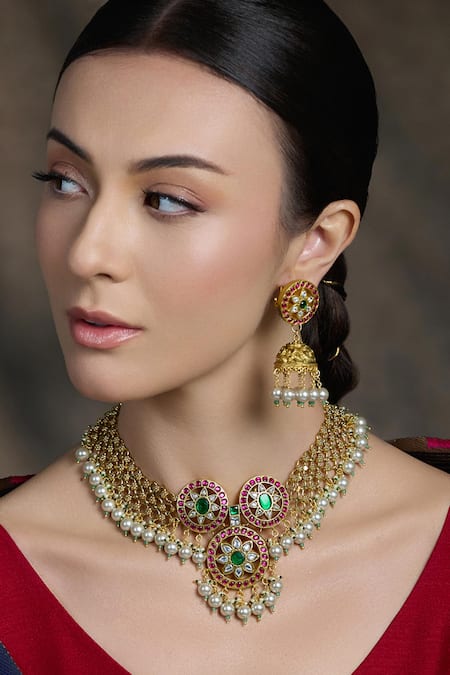 Joules By Radhika Meher Malika Embellished Bridal Necklace Set