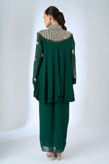 Samyukta Singhania Elephant Motif Embroidered Tunic With Skirt 