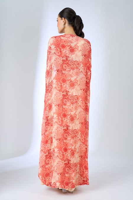 Samyukta Singhania Floral Pattern Cape & Skirt Set 