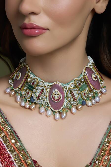 Joules By Radhika Zarreen Polki Embellished Bridal Necklace 