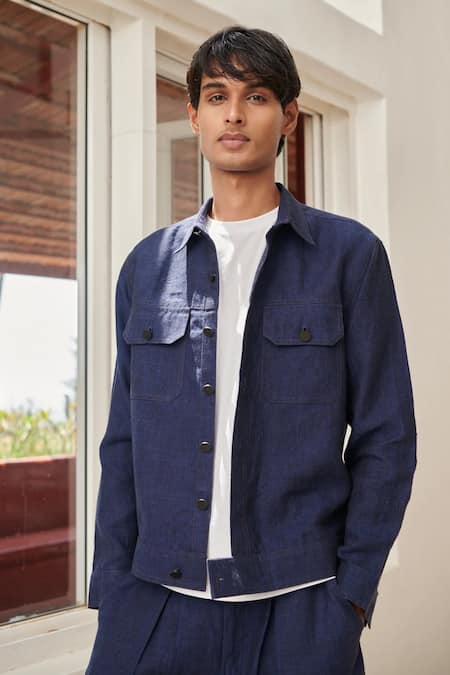 Saphed Neel Linen Denim Jacket 