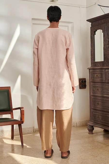 Saphed Blush Mousse Kurta Set 