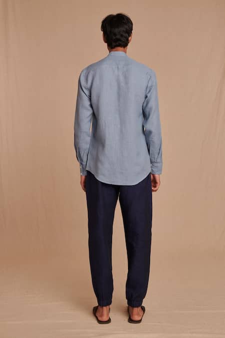 Saphed Sky Linen Oxford Shirt 
