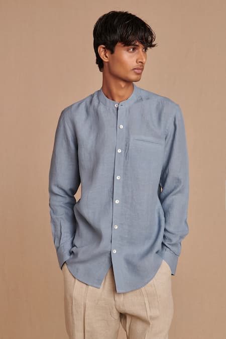 Saphed Band Collar Shirt 