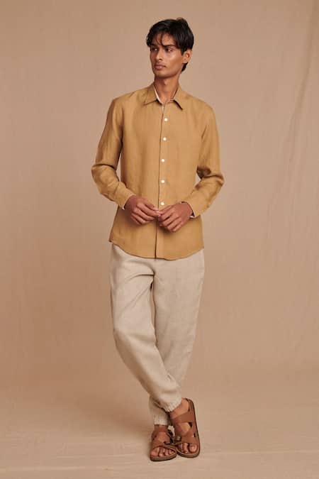 Saphed Undyed Linen Jogger Pant 