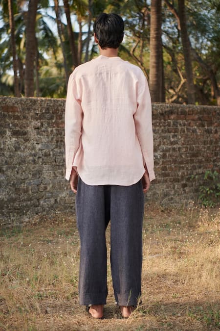 Saphed Graphite Linen Denim Baggy Pant 