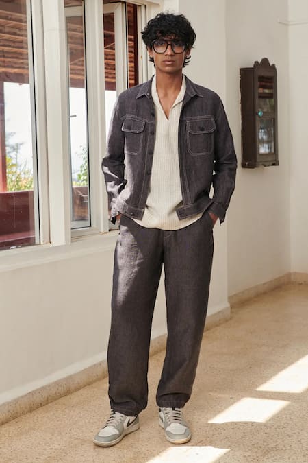 Saphed Linen Jacket & Joggers Set 