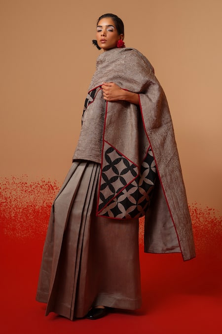 Stoique Gray Silk Mist Mysore Skirt 