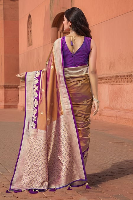 Naintara Bajaj Peacock Woven Saree With Blouse 