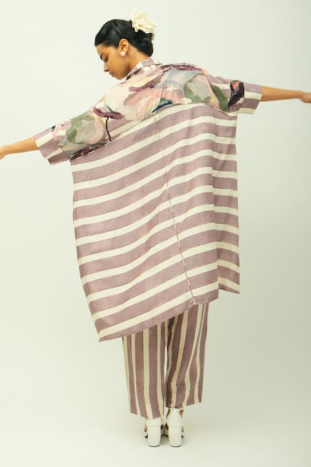 OFRIDA Melora Striped Kaftan & Pant Set 