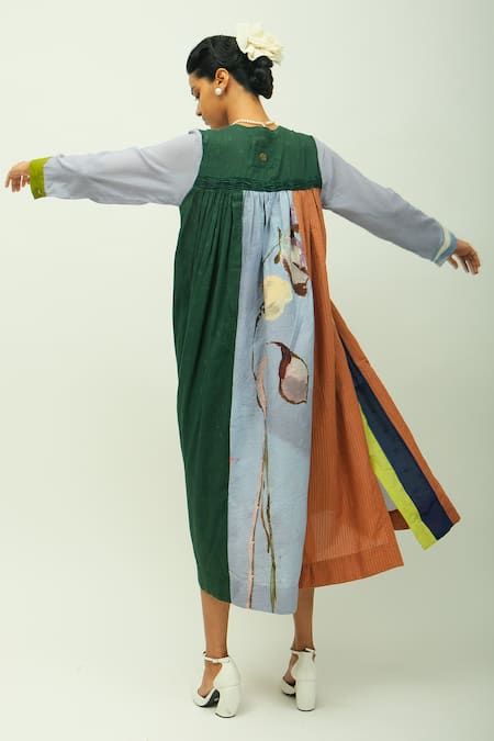 OFRIDA Papillon Hand Painted Print Dress 