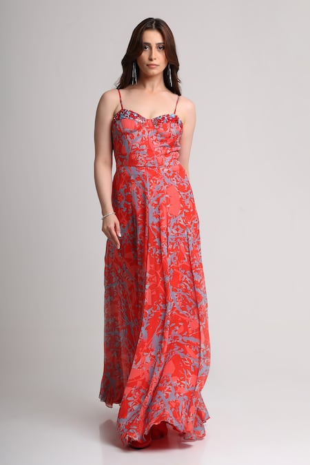 Koswi Floral Print Maxi Dress 