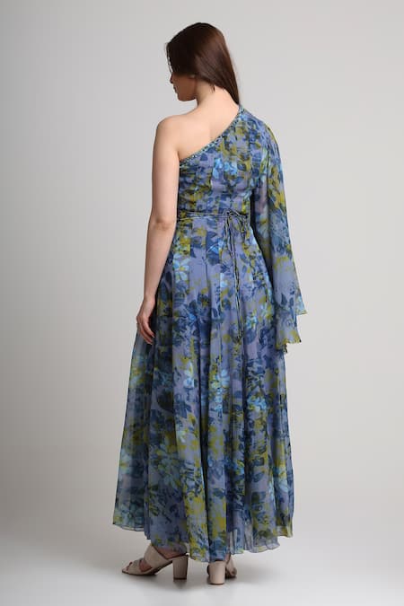 Koswi Floral Print Dress With Belt 
