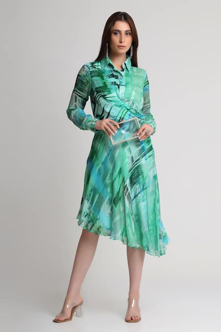 Koswi Geometric Print Shirt Dress 