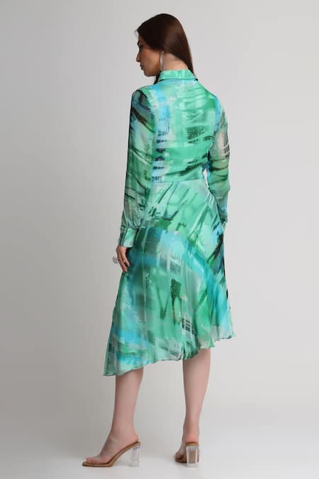 Koswi Geometric Print Shirt Dress 