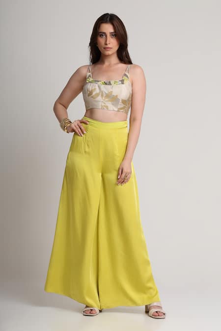 Koswi Floral Print Bustier With Pant 