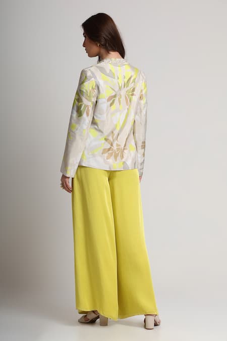 Koswi Floral Print Blazer & Pant Set 