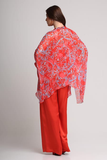 Koswi Floral Print Kaftan & Pant Set 