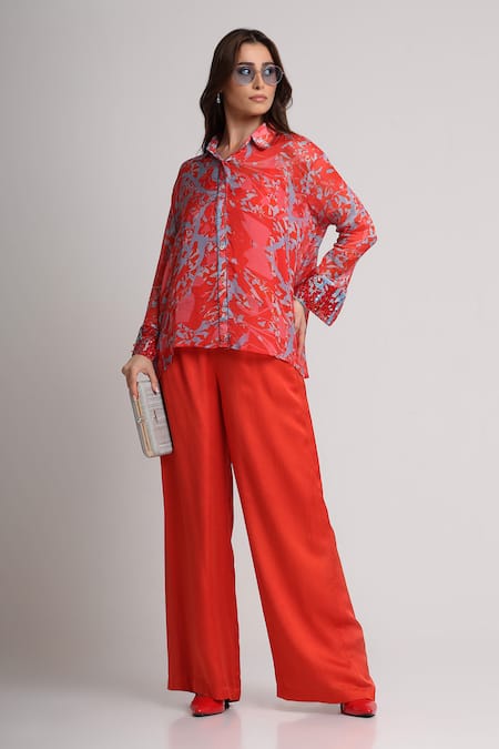 Koswi Floral Print Shirt With Pant 