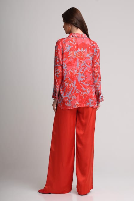 Koswi Floral Print Shirt With Pant 