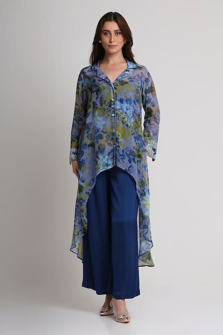 Koswi Floral Print Tunic With Pant 