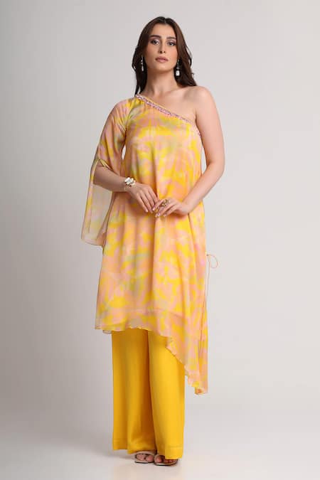 Koswi Floral Print Kurta With Trouser 
