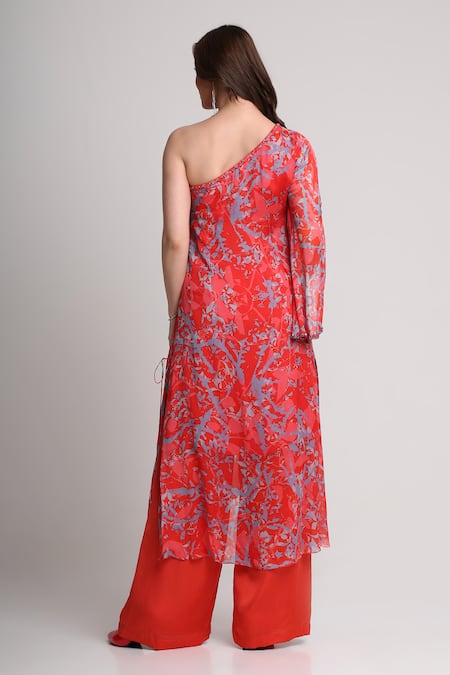 Koswi Floral Print Kurta With Trouser 