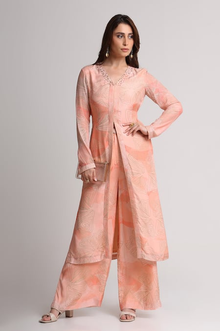 Koswi Floral Print Kurta With Trouser 